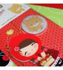 Red riding hood - acrylic charm and pin/magnet